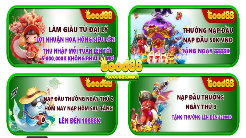 Nạp tiền vào Good88 nhận nhiều ưu đãi
